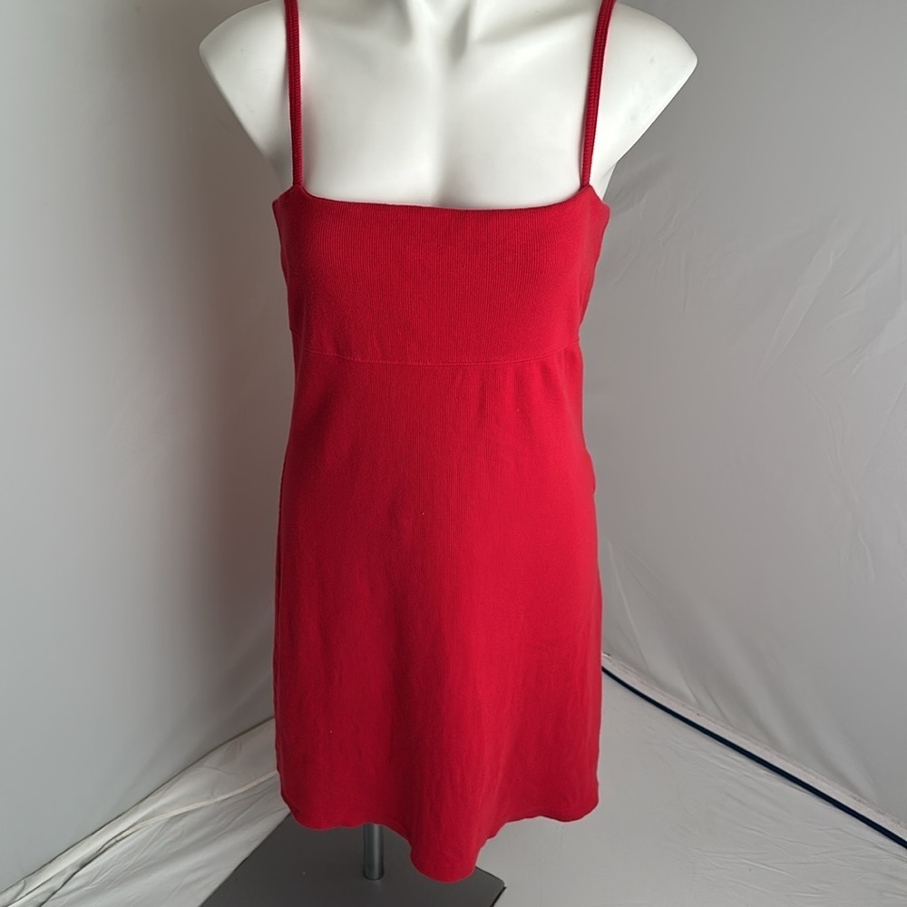 Victoria’s Secret Moda International red ribbed cotton shelf bra casual dress